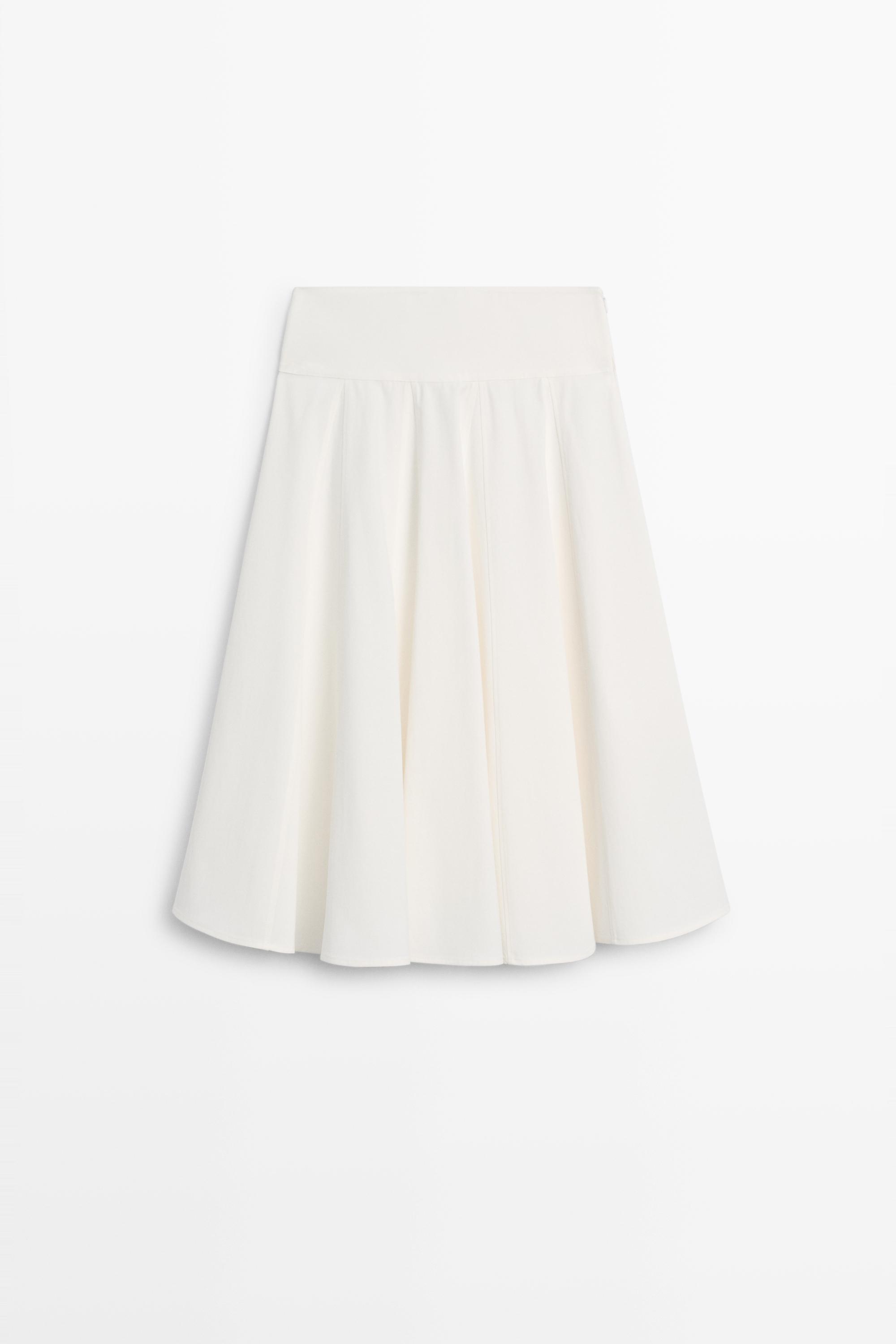 Flared midi skirt with sash detail